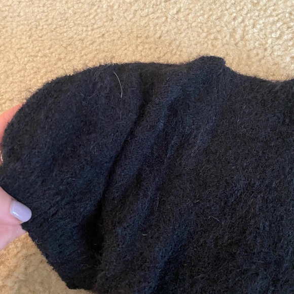 ** FROM ANTHRO** BLACK SHORT SLEEVE SWEATER - Picture 3 of 3